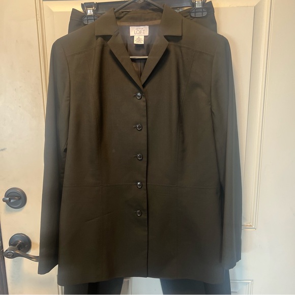 Ann Taylor Blazer Pant Suit Set Black Size 4 Pants 6 Jacket Fully Lined - Picture 1 of 9